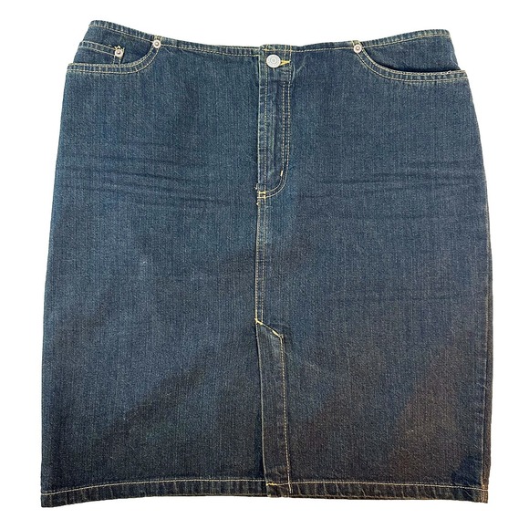 OLD NAVY Vintage Y2K Knee Length Denim Skirt • 10 • medium wash blue - Picture 8 of 8